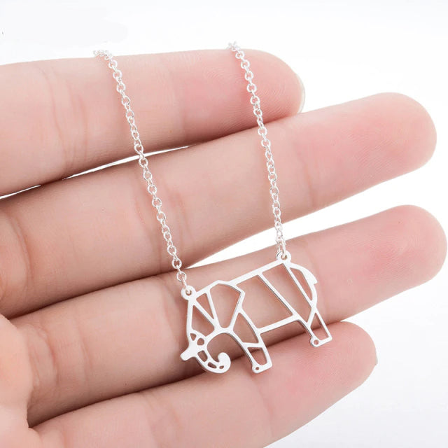 Elephant origami animal pendant