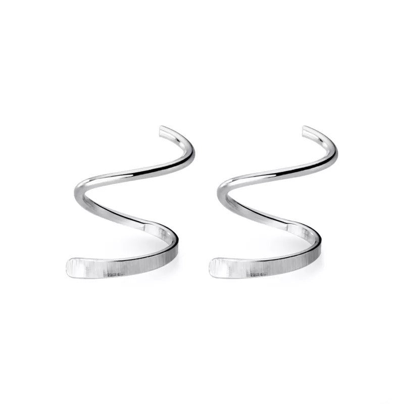 Colin silver spiral hoop earrings