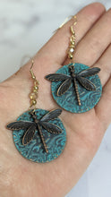 Load image into Gallery viewer, Dragonfly bronze earrings
