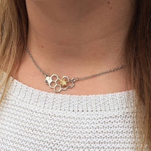 Load image into Gallery viewer, Maia honeycomb bee pendant necklace
