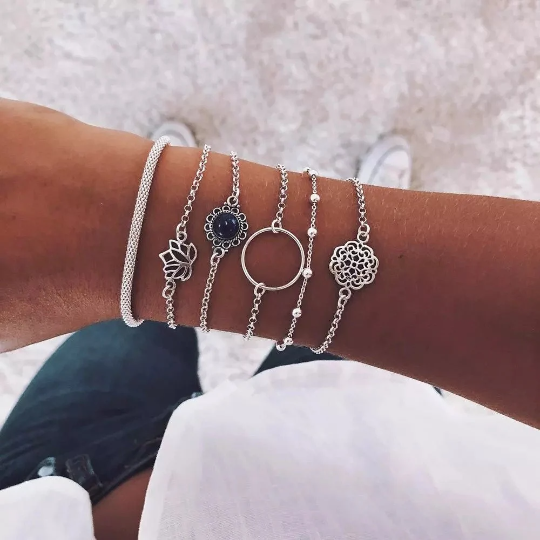 Beatrix boho multilayer bracelet set