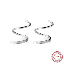 Load image into Gallery viewer, Colin silver spiral hoop earrings
