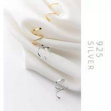 Load image into Gallery viewer, Colin silver spiral hoop earrings
