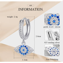 Load image into Gallery viewer, Eudokia evil eye drop earrings
