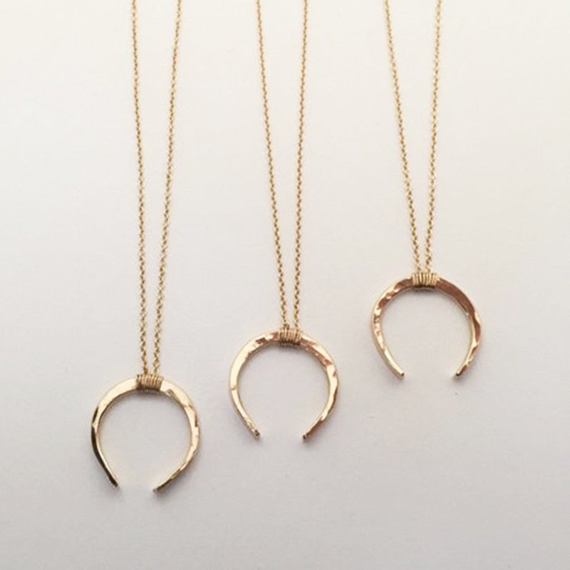 Rayssa handmade hammered moon necklaces