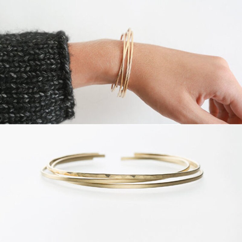 Isla 2PCS hammered handmade bangles