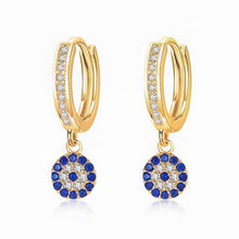 Load image into Gallery viewer, Akylina evil eye drop earrings
