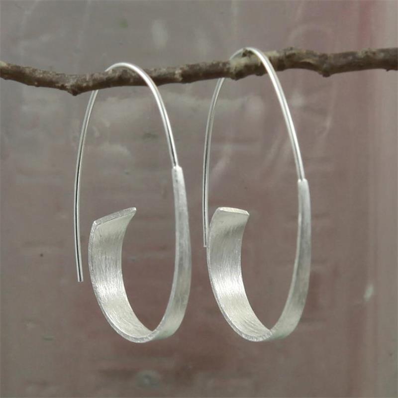 Lycia long thin hoop earrings