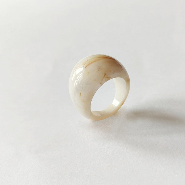 Ella white and brown ring