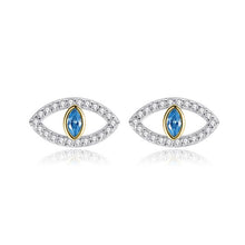 Load image into Gallery viewer, Ariadne evil eye stud earrings
