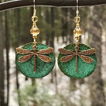 Load image into Gallery viewer, Dragonfly bronze earrings
