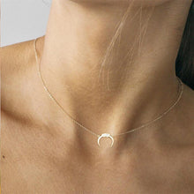 Load image into Gallery viewer, Half Moon crescent pendant necklace
