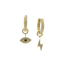 Load image into Gallery viewer, Dimitra evil eye charm earring
