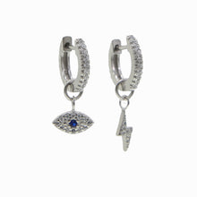 Load image into Gallery viewer, Dimitra evil eye charm earring
