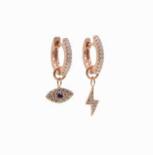 Load image into Gallery viewer, Dimitra evil eye charm earring
