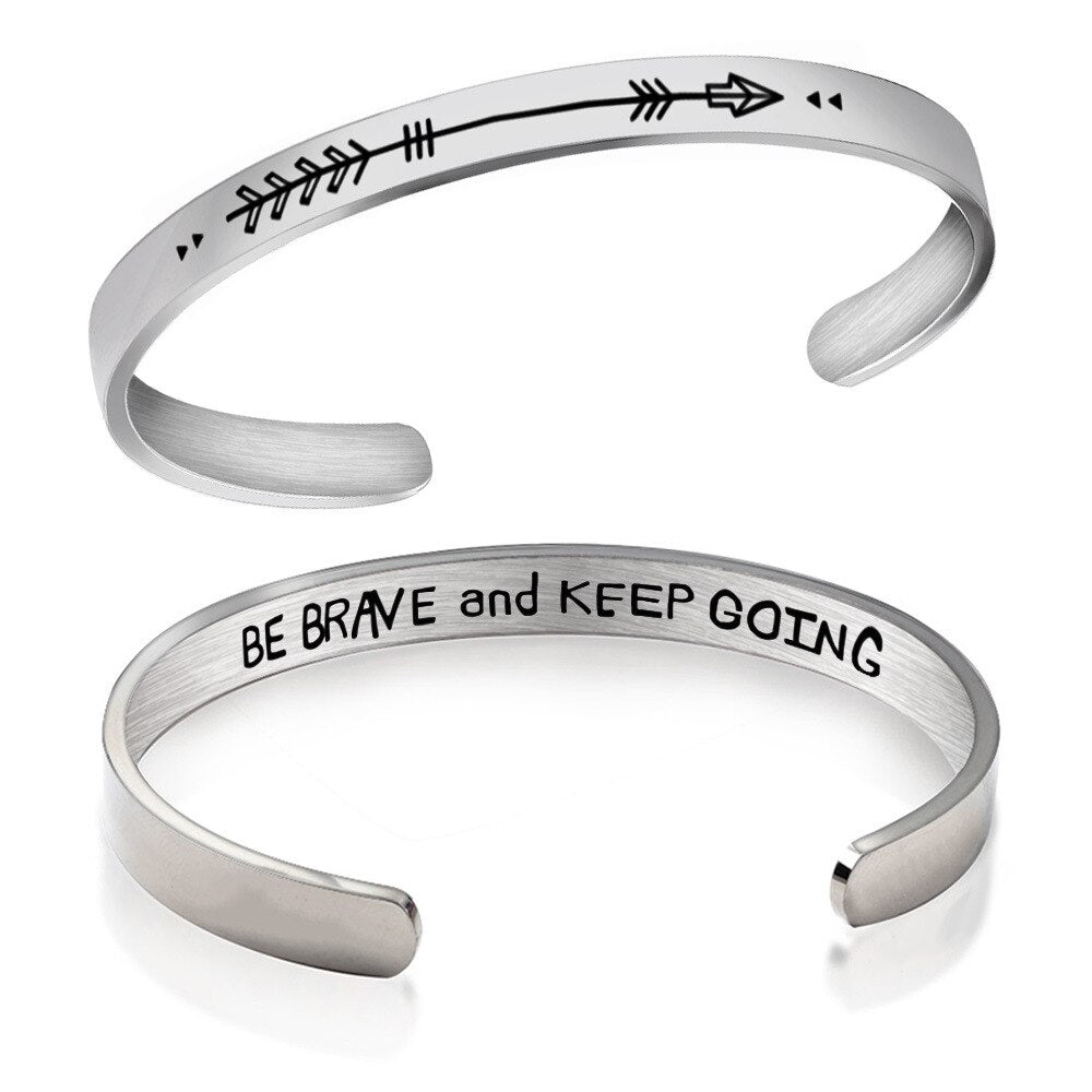 BE BRAVE and KEEP GOING bracelet